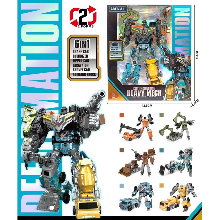 Transformuojamas robotas 6in1 “Heavy Mech”