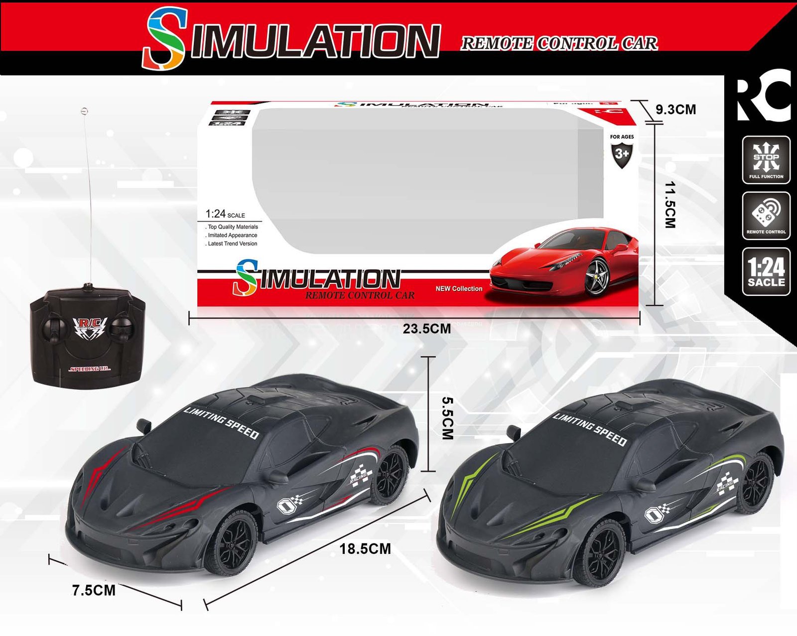 3668 56 R/C sportinė mašina 1:24