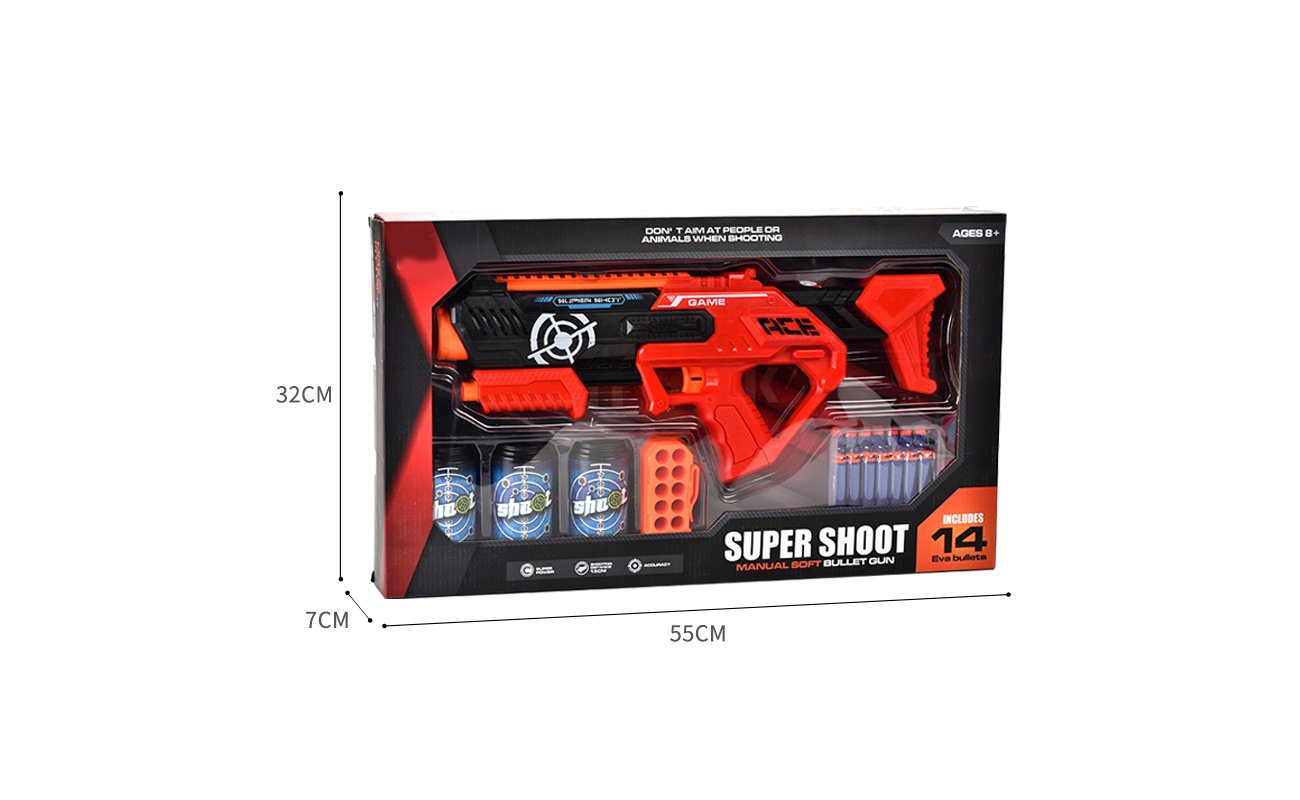 Žaislinis šautuvas su minkštais šoviniais „Super Shoot“
