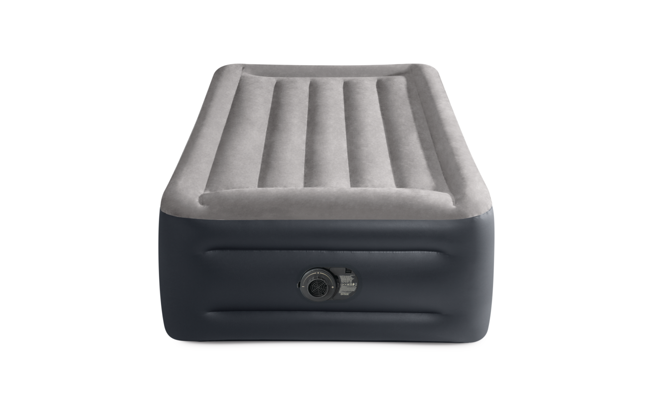 Piepūšamais matracis ar iebūvētu spilvenu INTEX Twin Dura-Beam Deluxe Pillow Rest, gaisa matracis 99x191x42 cm