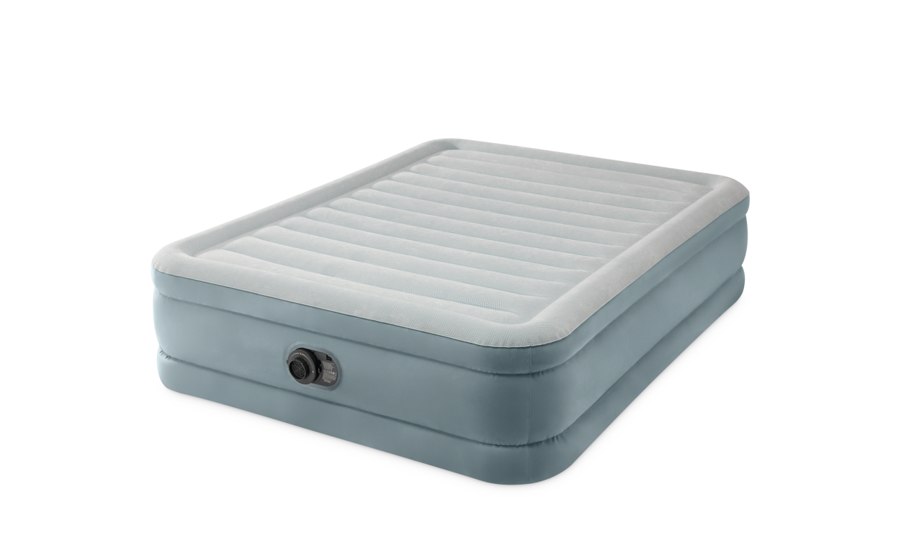 Pripučiamas čiužinys INTEX Queen Premium Comfort su integruota elektrine pompa, 152×203×46 cm