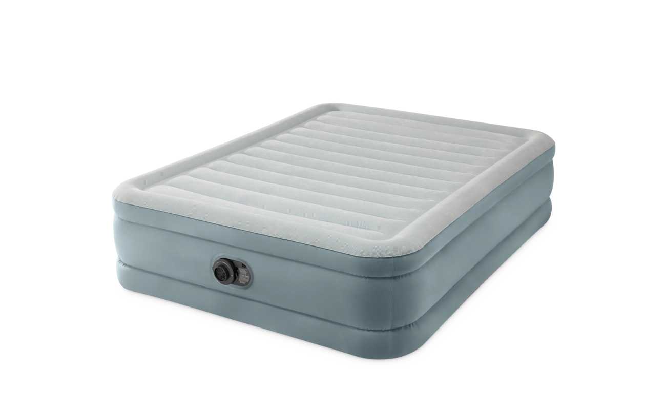 Piepūšamais matracis INTEX Queen Premium Comfort ar iebūvētu elektrisko sūkni, 152×203×46 cm