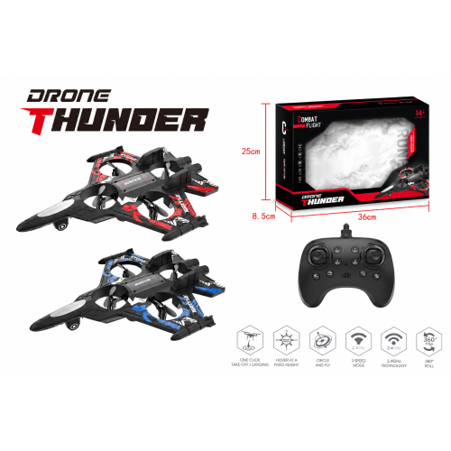 RC dronas „Thunder“ iš putplasčio su pulteliu, 2.4 GHz